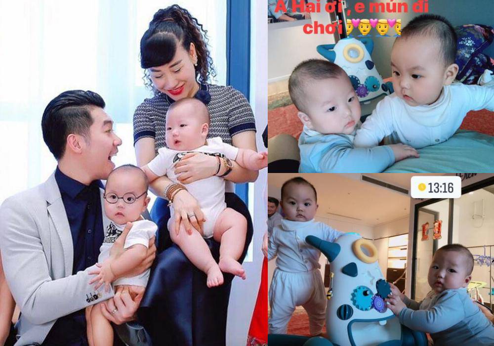 Từ bé, 2 cậu nhóc này đã dễ dàng phân biệt nhờ vẻ ngoài có nhiều điểm khác nhau, đặc biệt là đôi mắt. Cặp song sinh này có điểm giống nhau duy nhất là cặp má bánh bao, trông y hệt bố lúc nhỏ.