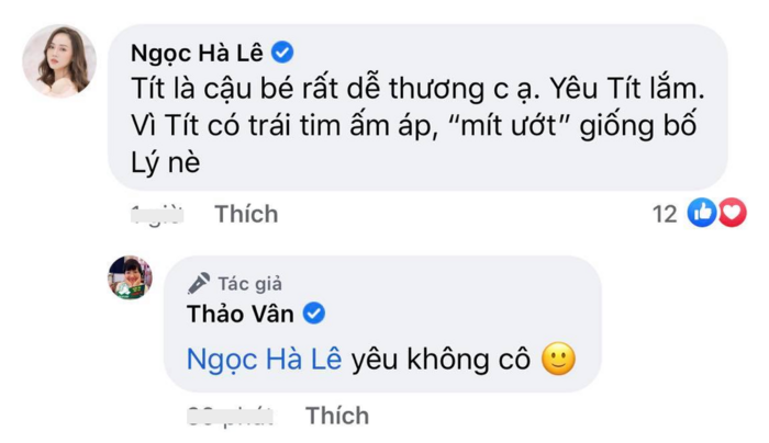 Vợ mới của nam nghệ sĩ cũng nhận xét Tít là cậu bé ấm áp, tình cảm.