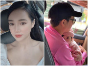 Làm mẹ - Úp mở ảnh Trường Giang bế con, Nhã Phương thoát kiếp đẻ thuê, mắt con đẹp giống mẹ