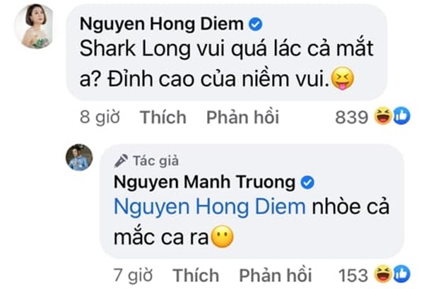 Trong khi đó, Hồng Diễm không bỏ lỡ cơ hội trêu chọc đồng nghiệp trên mạng xã hội.