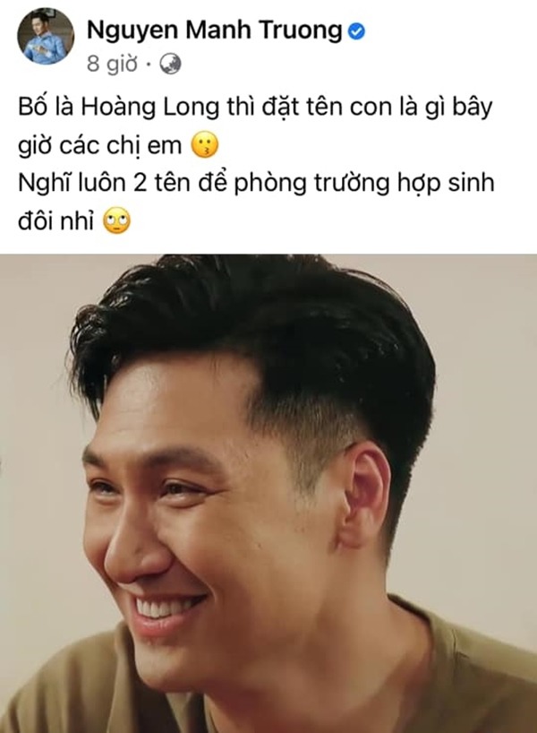 Mạnh Trường háo hức nhờ khán giả đặt tên con cho Shark Long.