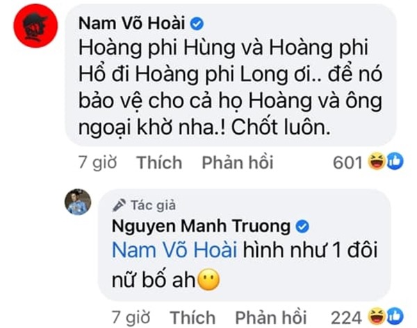 Gia đình Hương Vị Tình Thân vào bình luận bài viết của Mạnh Trường.