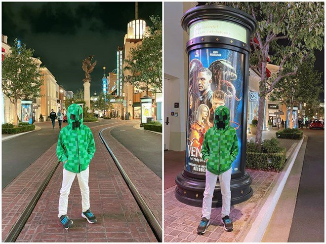 Nữ ca sĩ cho Jacky hóa trang hài hước bởi sắp đến ngày Halloween.