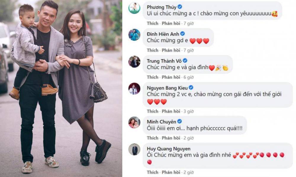 Rất nhiều nghệ sĩ, đồng nghiệp và người hâm mộ gửi lời chúc mừng đến gia đình Tú Dưa, trong đó có MC Thành Trung, ca sĩ Bằng Kiều, Minh Chuyên, Hải Băng, Phạm Quỳnh Anh… 