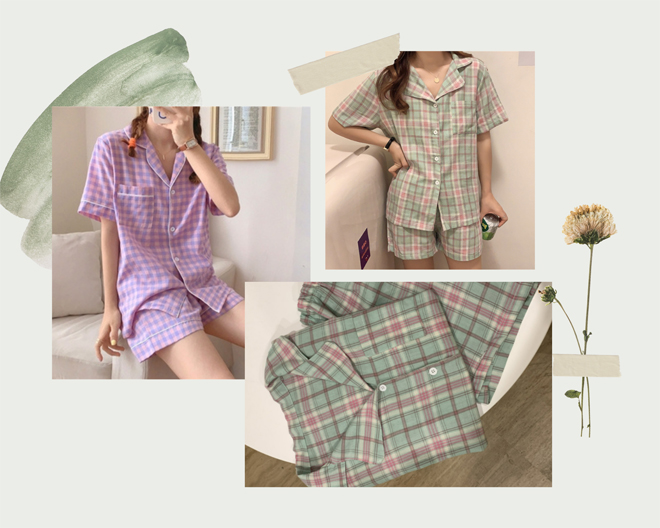 Bộ đồ ngủ cotton tay ngắn họa tiết kẻ sọc ca rô với 7 kiểu phối màu đa dạng cho bạn lựa chọn. Sắm ngay vài bộ trong hôm nay chỉ với mức giá từ 152.000 đồng.