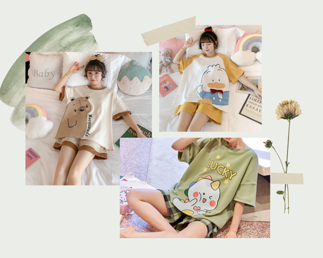 stronga hrefhttps://shopee.vn/abc-i.468794794.8484760020 target_blankBộ đồ ngủ tay ngắn in họa tiết hoạt hình/a /strongmang những thiết kế tinh nghịch nhưng không kém phần nhã nhặn, giúp bạn tự tin trao đổi cùng thầy cô và bạn bè. Sản phẩm đang được bán với mức giá 95.000 đồng.