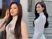 Thời trang - Diện áo dài kín đáo, "hoa hậu gái ngoan" Đỗ Thị Hà vẫn gợi cảm không điểm dừng