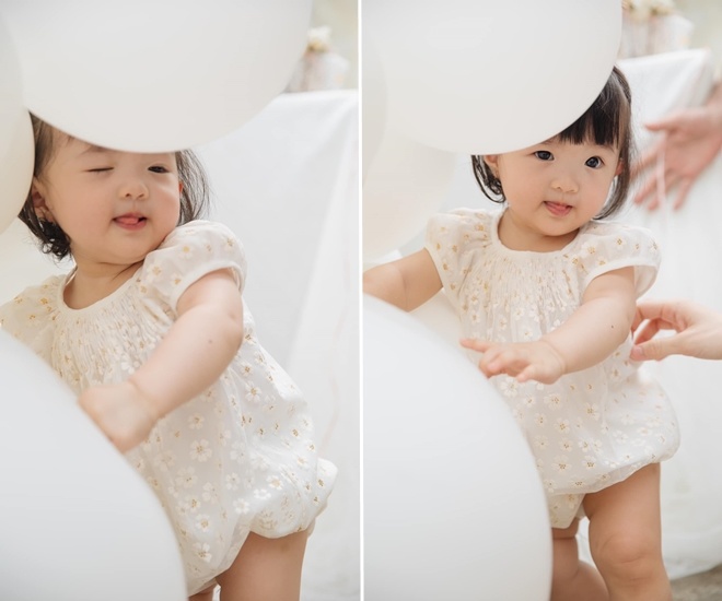 Cô công chúa nhỏ - chủ nhân bữa tiệc xinh xắn, đáng yêu khiến mọi người “tan chảy”.
