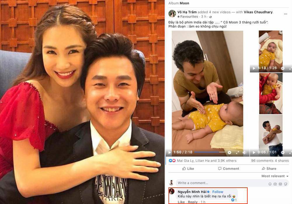 Thiếu gia Minh Hải cho rằng Võ Hạ Trâm đã ra rìa khi thấy cảnh bé Moon quấn bố.