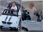 Làm mẹ - Lần đầu lái siêu xe mui trần, Lisa nhà Hà Hồ chuẩn chị đại, cậu em Leon lại bám bố