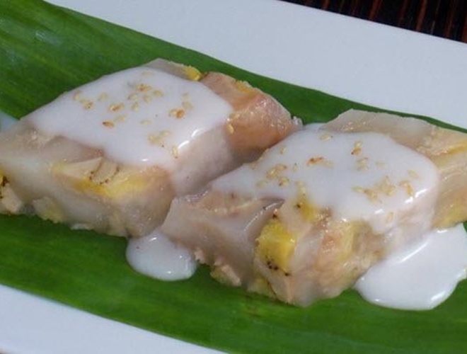 Thành phẩm bánh chuối hấp miền Tây