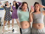 Cặp song sinh có style giấu bụng đỉnh cao