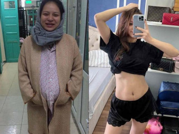 Bầu phá dáng không nhận ra, DV Quỳnh Búp Bê sau sinh 5 tháng giảm 22kg và rất rất đói