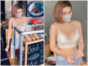Tin tức - Cô gái ăn mặc gợi cảm, lộ "vòng 1" căng tròn đứng bán bánh mì xíu mại, CĐM bàn tán