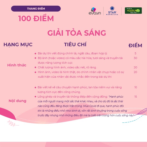 Tiêu chí chấm điểm cuộc thi Hạnh phúc của bạn màu gì? - 6