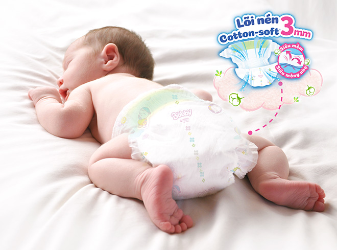 Cuộc cách mạng mềm mỏng đa chiều, thấm hút bất ngờ “gọi tên” tã dán Bobby Lõi nén Cotton-soft 3mm - 1