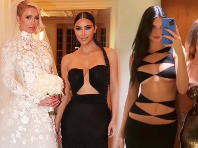 Chị em nhà Kim đi đám cưới: hầu gái diện váy khoét ngực chưa bằng Kendall mặc toang hoác