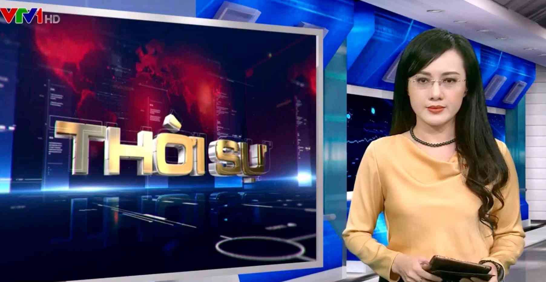 BTV Hoài Anh trong một bản tin Thời sự VTV.