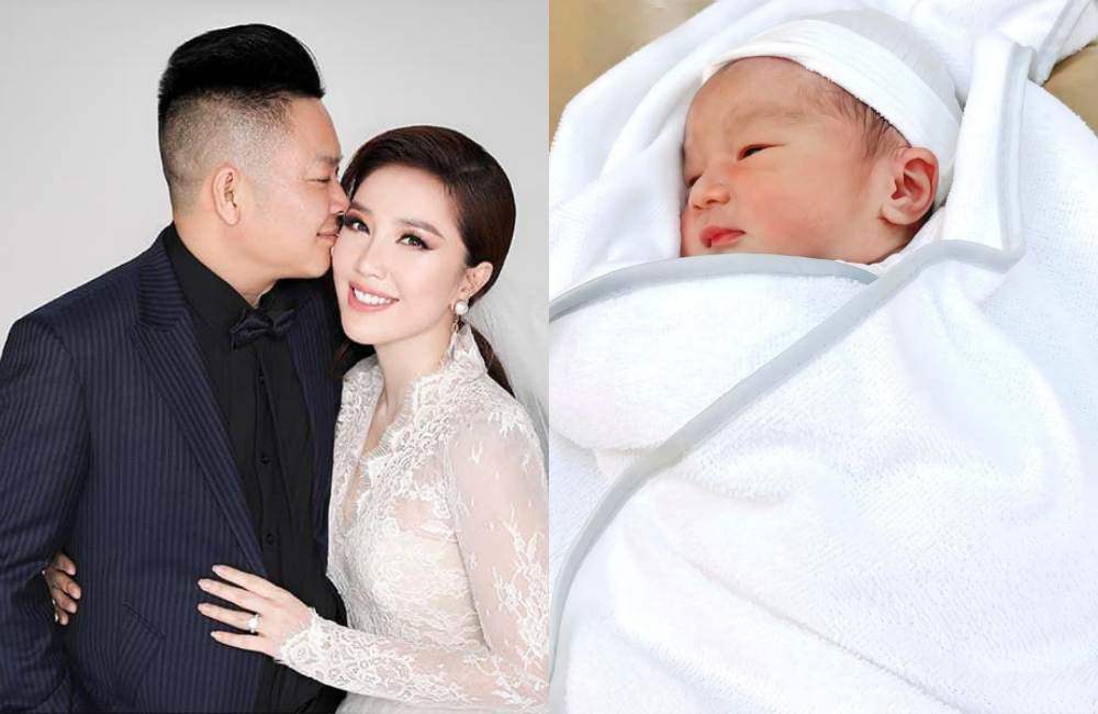 Con trai Bảo Thy có nhiều nét giống bố đại gia và chiếc mũi cao giống mẹ.