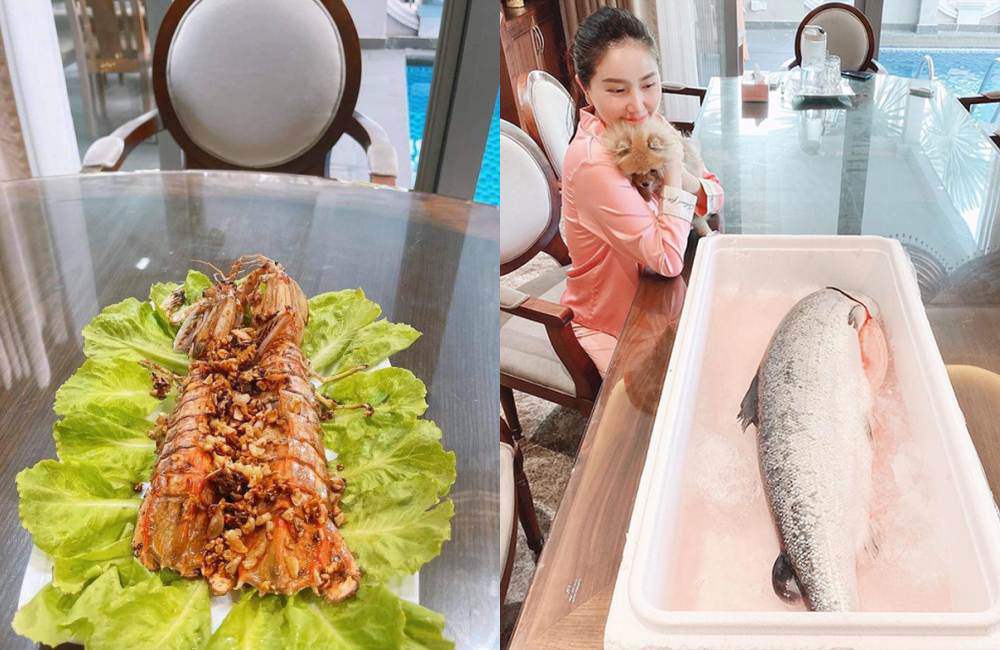 Có lần, Bảo Thy tiết lộ cô thèm ăn hải sản và lập tức được ông xã chuẩn bị cho bữa ăn thịnh soạn.