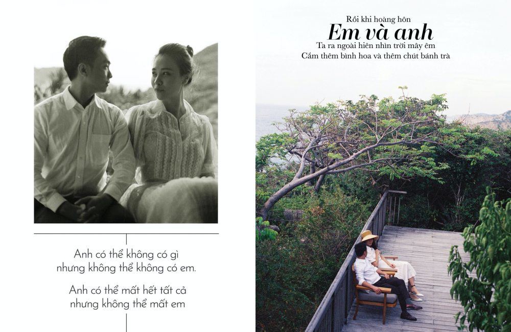 Cường Đô La có nhiều câu tan chảy dành cho bà xã. Anh từng mượn lời bài hát làm nội dung cho bức ảnh chụp cùng vợ của mình.