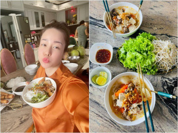 Gái 1 con Nhật Kim Anh ăn chay trong biệt thự 20 tỷ, toàn món ngon nhức nách