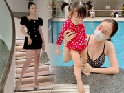 Làm đẹp - Được chồng cưng, Đàm Thu Trang sau sinh 1 năm: vòng eo bé xíu, chân thon nuột nà