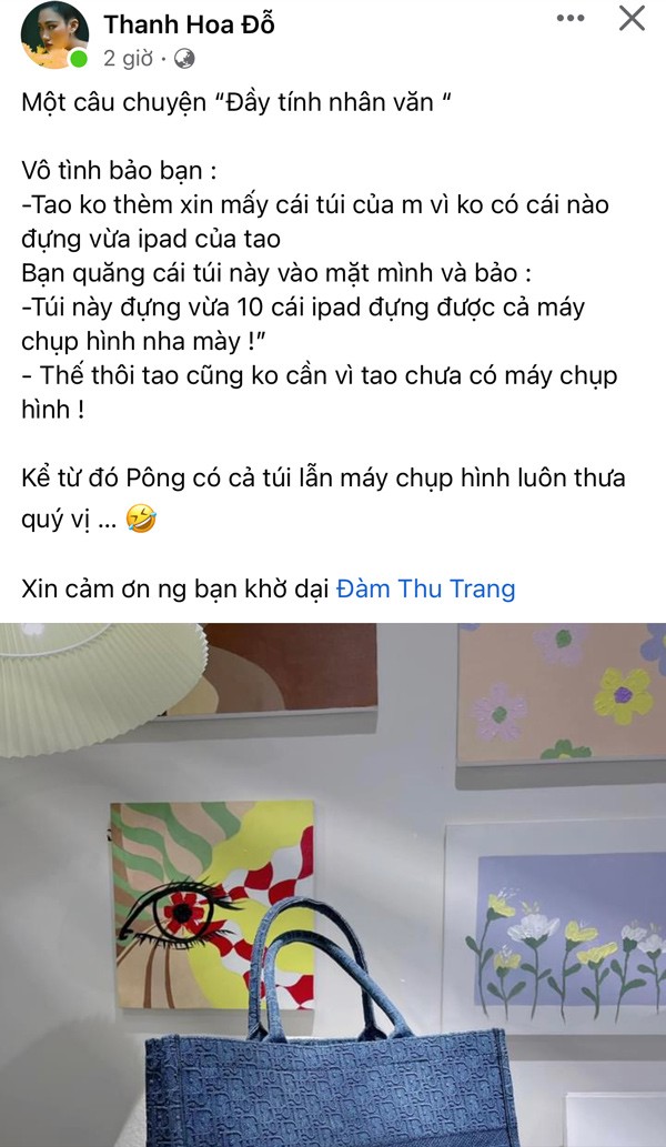 Hào phóng như Đàm Thu Trang, tặng bạn chiếc túi hiệu đắt xắt ra miếng - 3