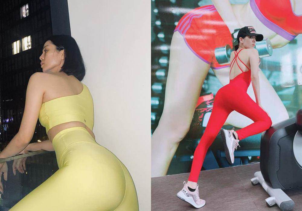 Bà mẹ 1 con rất chăm tập luyện và tự hào về vòng 3 của mình.