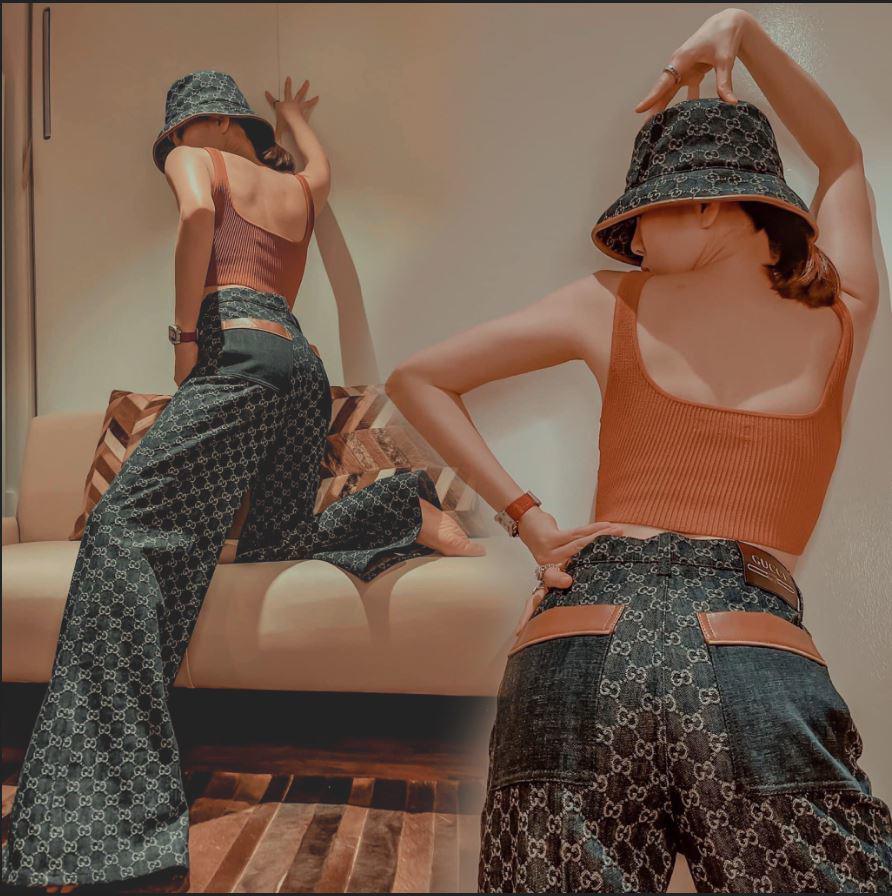 Một số người cho rằng cách tạo dáng của Lệ Quyên hơi phô, không phù hợp với tuổi. Thế nhưng dù ai nói ngả nói nghiêng, Lệ Quyên vẫn quyết giữ lập trường pose dáng này. Theo cô, đây là những đường cong của người đàn bà đẹp.