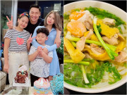 Bếp Eva - Vợ xinh của Mạnh Trường "đã mồm" với phở nhà làm vàng óng ả, nhận hơn 4 nghìn like