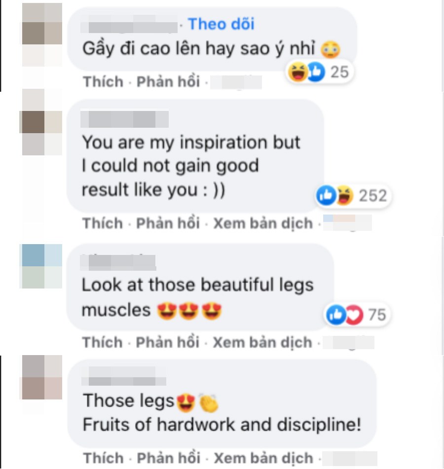 Khi cô nàng gầy đi, phần chân và bụng là bộ phận biến hình rõ rệt nhất. Dân tình liên tục ngợi ca cho sự cắt nét của các khối cơ chân của cô nàng. Gầy đi, trông cô bớt nặng nề và vì vậy cũng cao ráo hơn hẳn.