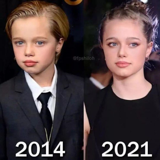 Shiloh thần thái thay đổi chóng mặt so với khi còn bé.