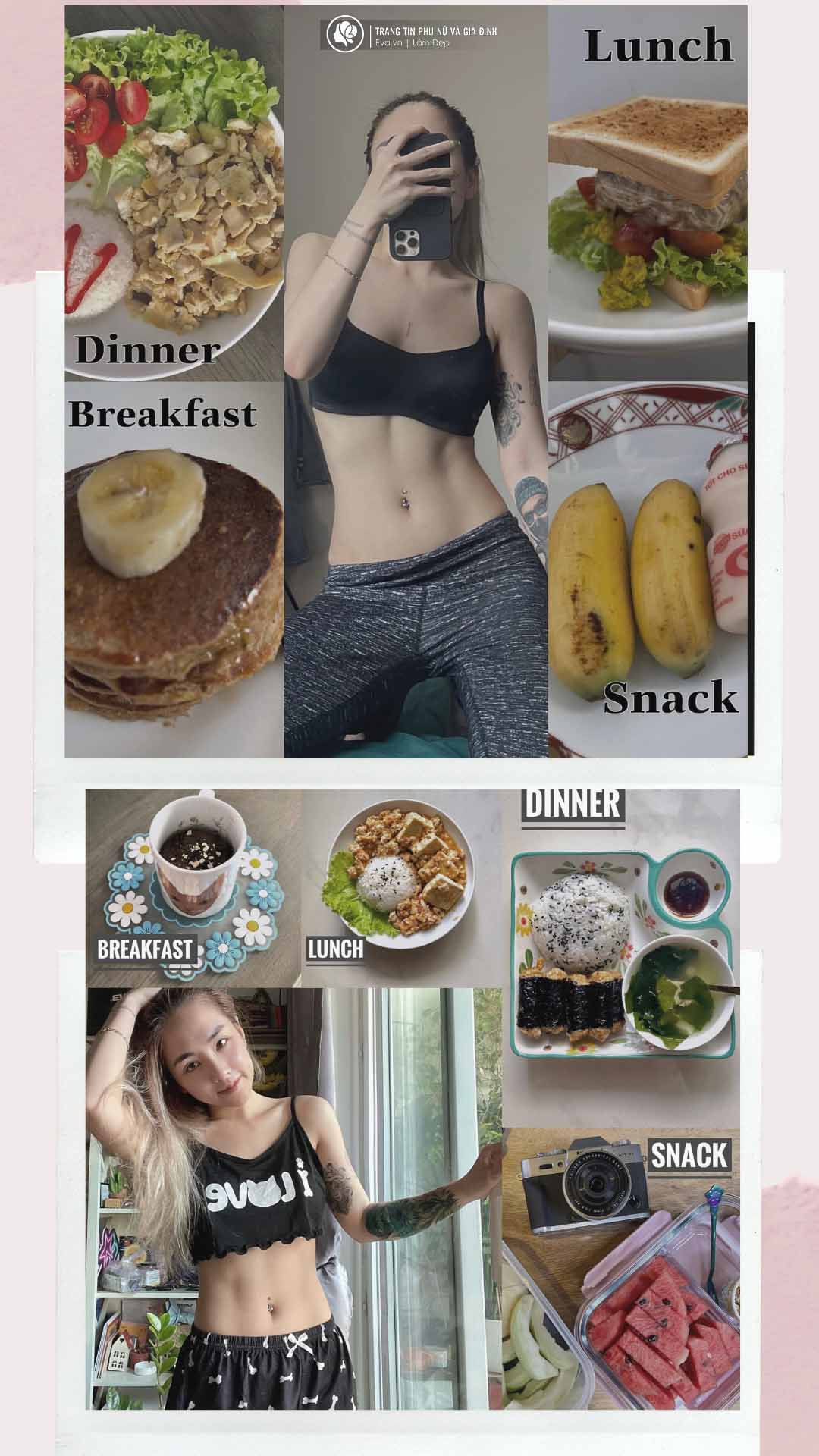 Thiết lập chế độ ăn rất quan trọng. Cô chia đồ ăn rất chi li và khéo léo. Tips ăn uống đó là hãy bày biện đẹp mắt, đóng hộp gọn gàng để kích thích vị giác.