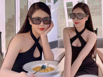 Đi ăn trưa mà vẫn diện áo khoe khe ngực, Lương Thu Trang trở thành tâm điểm ánh nhìn