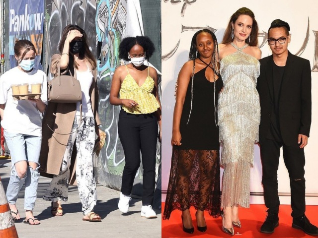 Angelina đưa 2 con gái ra ngoài chơi, cô nhóc 16 tuổi chiếm spotlight với áo 2 dây