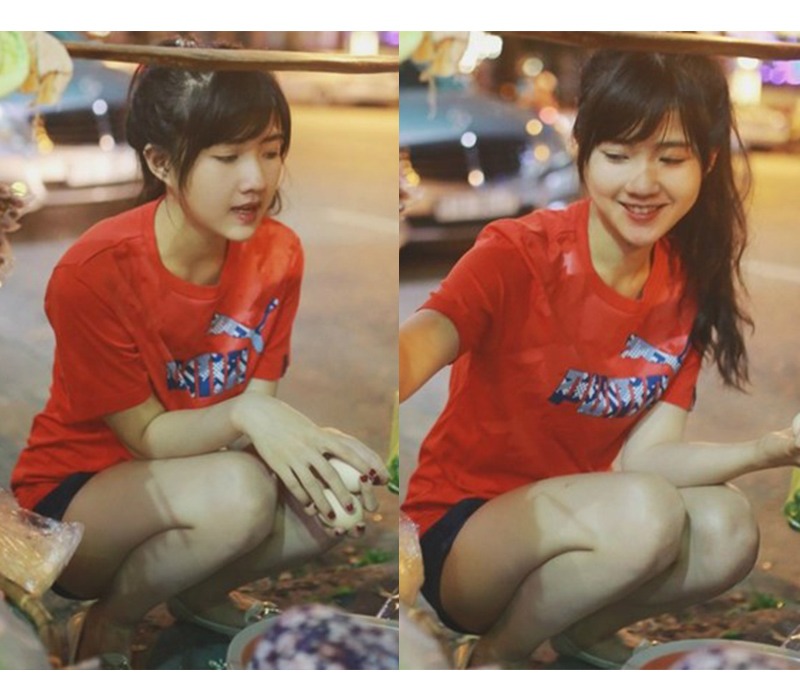 Nguyễn Hoàng Kiều Trinh sinh năm 1994 bất ngờ nổi tiếng nhờ tấm hình chụp lén khi đang mua bánh tráng trộn năm 2014. Sở hữu ngoại hình xinh xắn, dễ thương, 9X được dân mạng mệnh danh là “hot girl trà sữa”.
