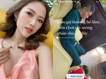 "Con gái" Công Lý qua nhà cúi sát đất cắt móng chân cho bố từng cạo đầu trong quá khứ