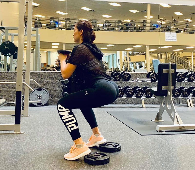 Quách An An dành mỗi ngày hai giờ đồng hồ để tập luyện thể thao ở phòng gym, cô tập với tạ nặng và cardio cường độ cao.
