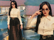 Thời trang - Phương Oanh thả dáng với váy xuyên thấu lấp ló quần trong, dân tình phản ứng ngược đời