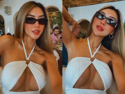 Làm đẹp - Phát sốt khoảnh khắc “hoa hậu chặt dừa” vén tóc khoe thềm ngực lụa là