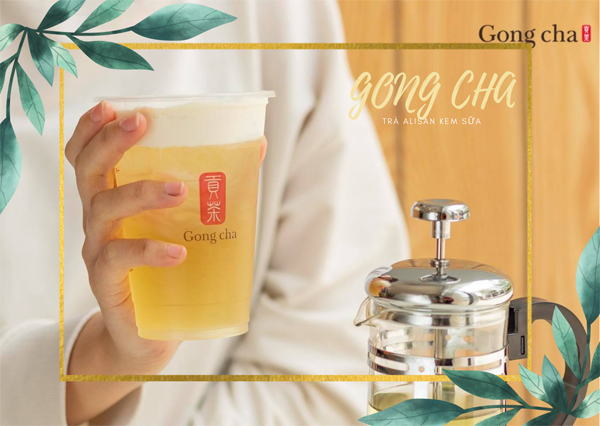 Trà Alisan kem sữa Gong Cha mang đến cảm giác dễ chịu, thư thái với vị trà thanh mát hòa quyện cùng lớp kem sữa sánh mịn.
