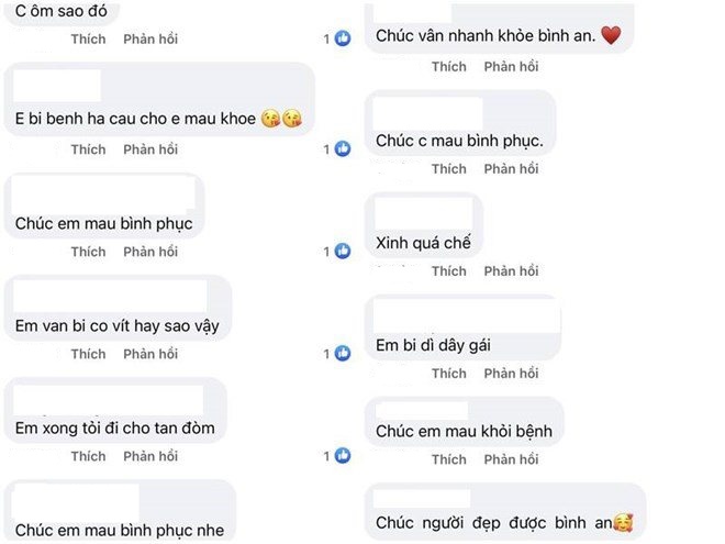 Nhiều người chúc nữ diễn viên sớm khỏe mạnh và khỏi bệnh.