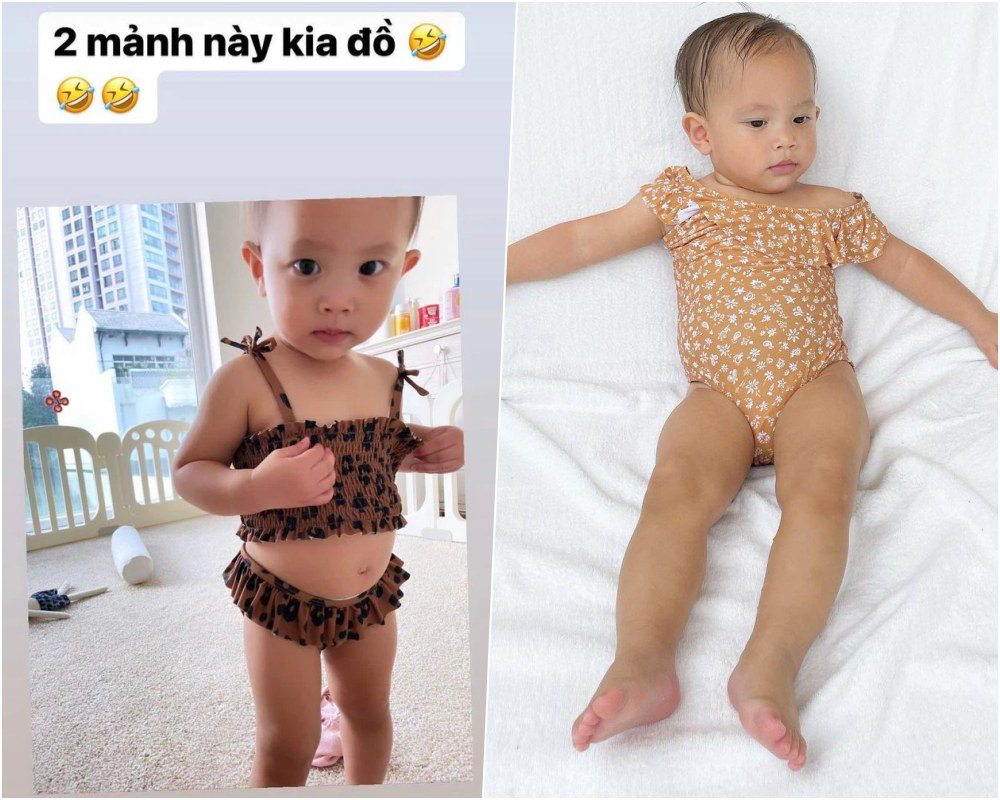 Hội thế lực nhí nhà sao Việt bụng tròn xoe vẫn mặc bikini, con gái Võ Hạ Trâm cưng xỉu - 3