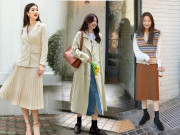 Thời trang - 7 cách phối đồ với chân váy lửng vừa ấm vừa sang