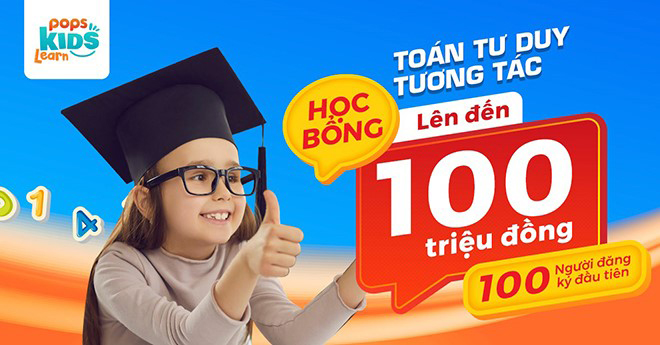 Hiểu được sự khó khăn của phụ huynh trong giai đoạn học trực tuyến, POPS Kids còn dành tặng 100 suất học bổng với khóa học Spark*Math - Toán Tư Duy Tương Tác Trực Tuyến cho trẻ từ lớp 2 đến lớp 5 trị giá lên đến 100 triệu đồng.