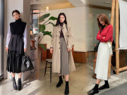 Thời trang - 10 công thức diện chân váy xếp ly đẹp đỉnh