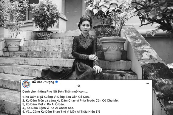 Bức ảnh đượm buồn kèm nội dung về phụ nữ đơn thân mới được Cát Phượng chia sẻ.