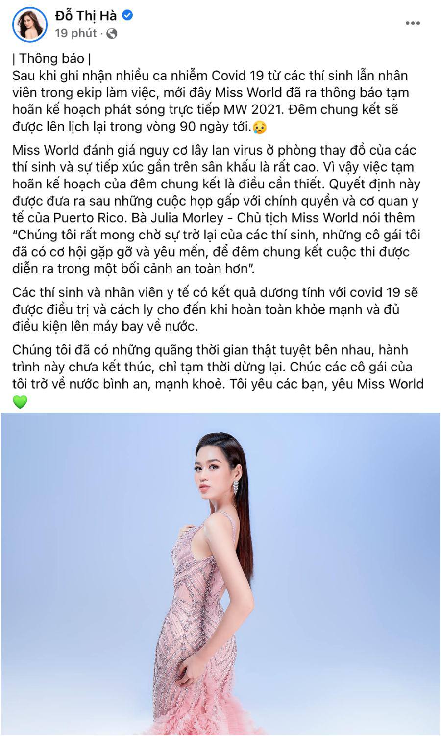 Chưa từng có trong lịch sử: Chung kết Miss World 2021 tạm hoãn vì Covid-19,  Đỗ Thị Hà ra sao? - 4