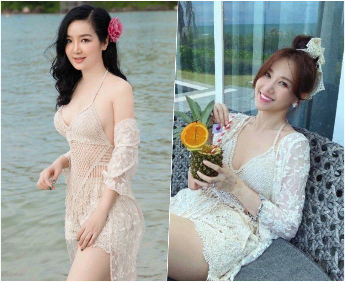 Hoa hậu Giáng My “đối đầu” đàn em chân dài 1,22m trong cùng set đồ: U50 không thua gái 21 - 10